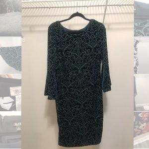 Liz Claiborne green velvet dress